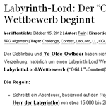 Labyrinth Lord Abenteuer-Wettbewerb